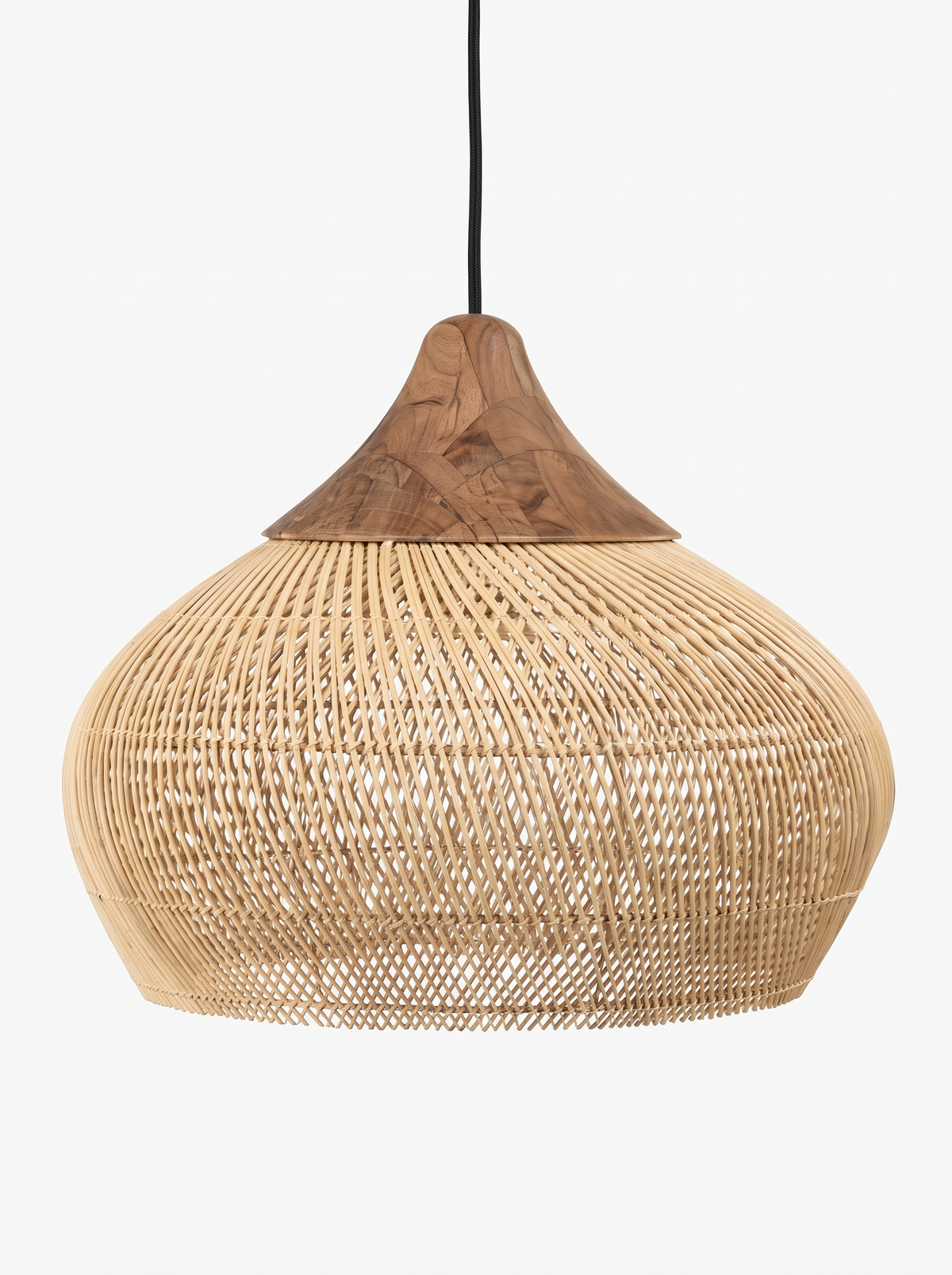 Suspension rotin et bois