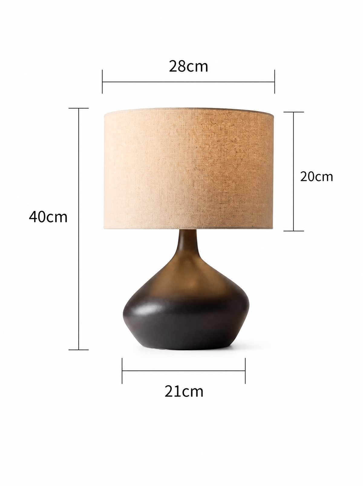 Lampe de table en céramique et lin