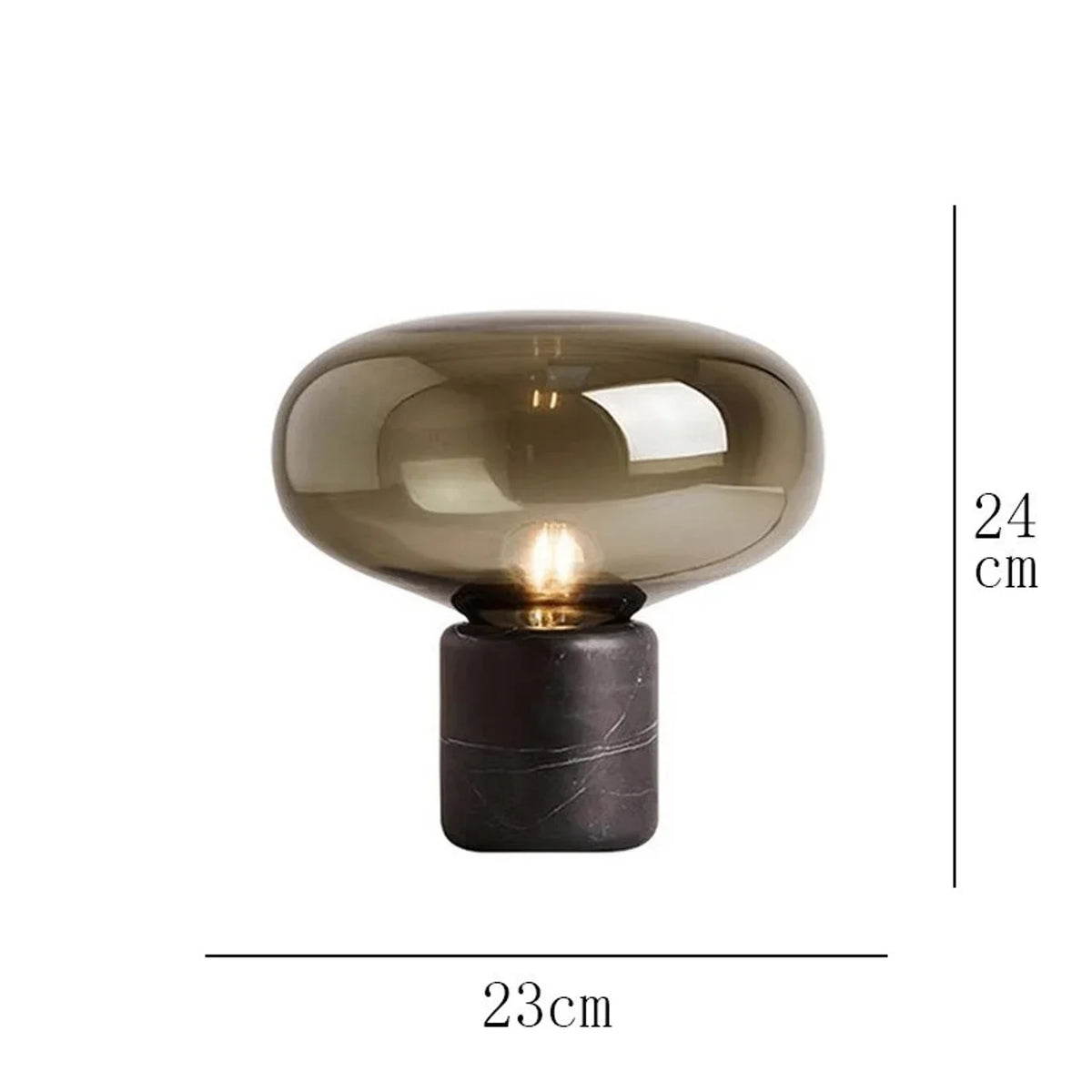 Lampe de table en verre soufflé et marbre