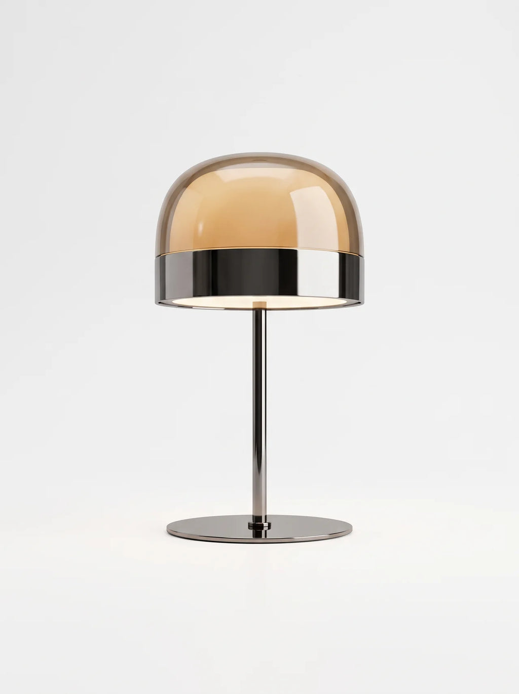 Lampe de table en verre fumé et métal
