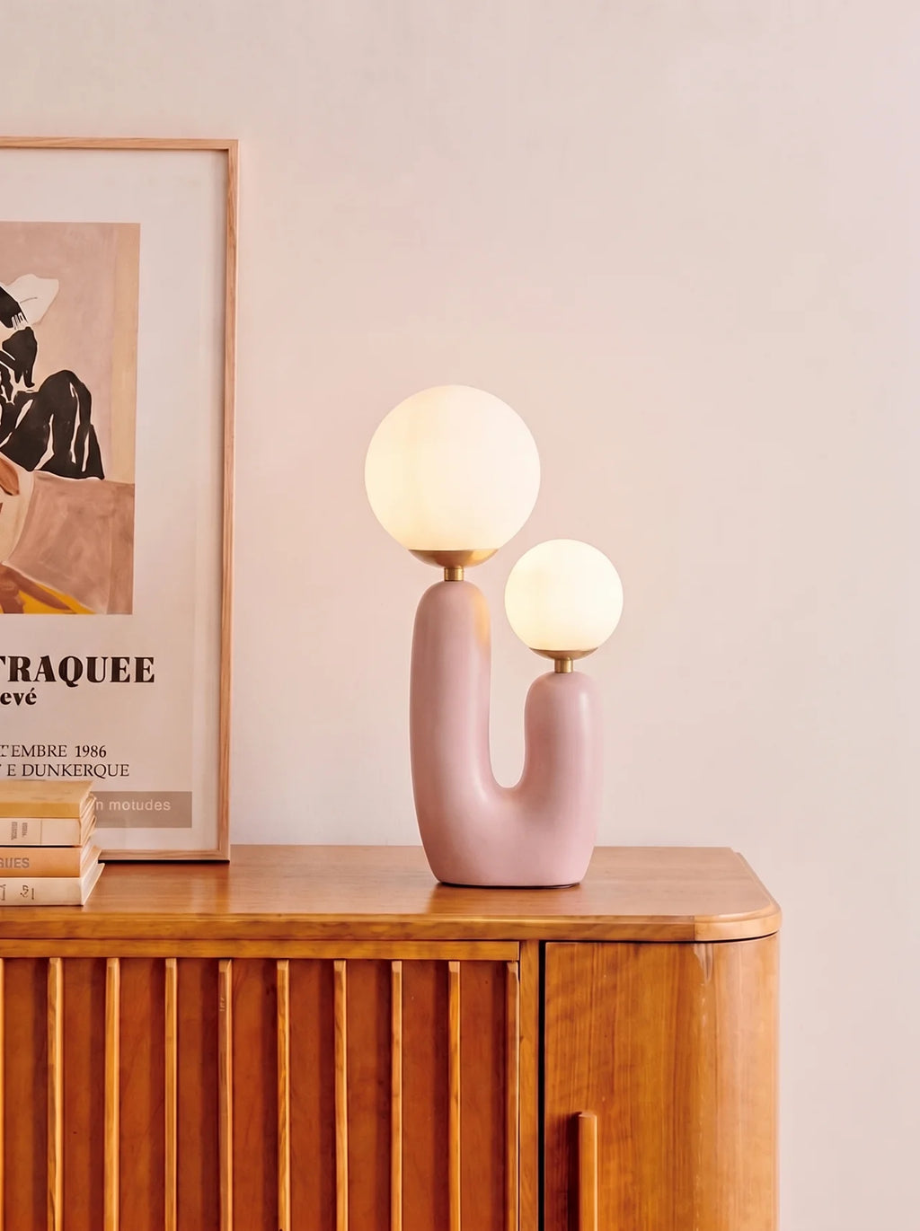 Lampe de table en céramique et laiton