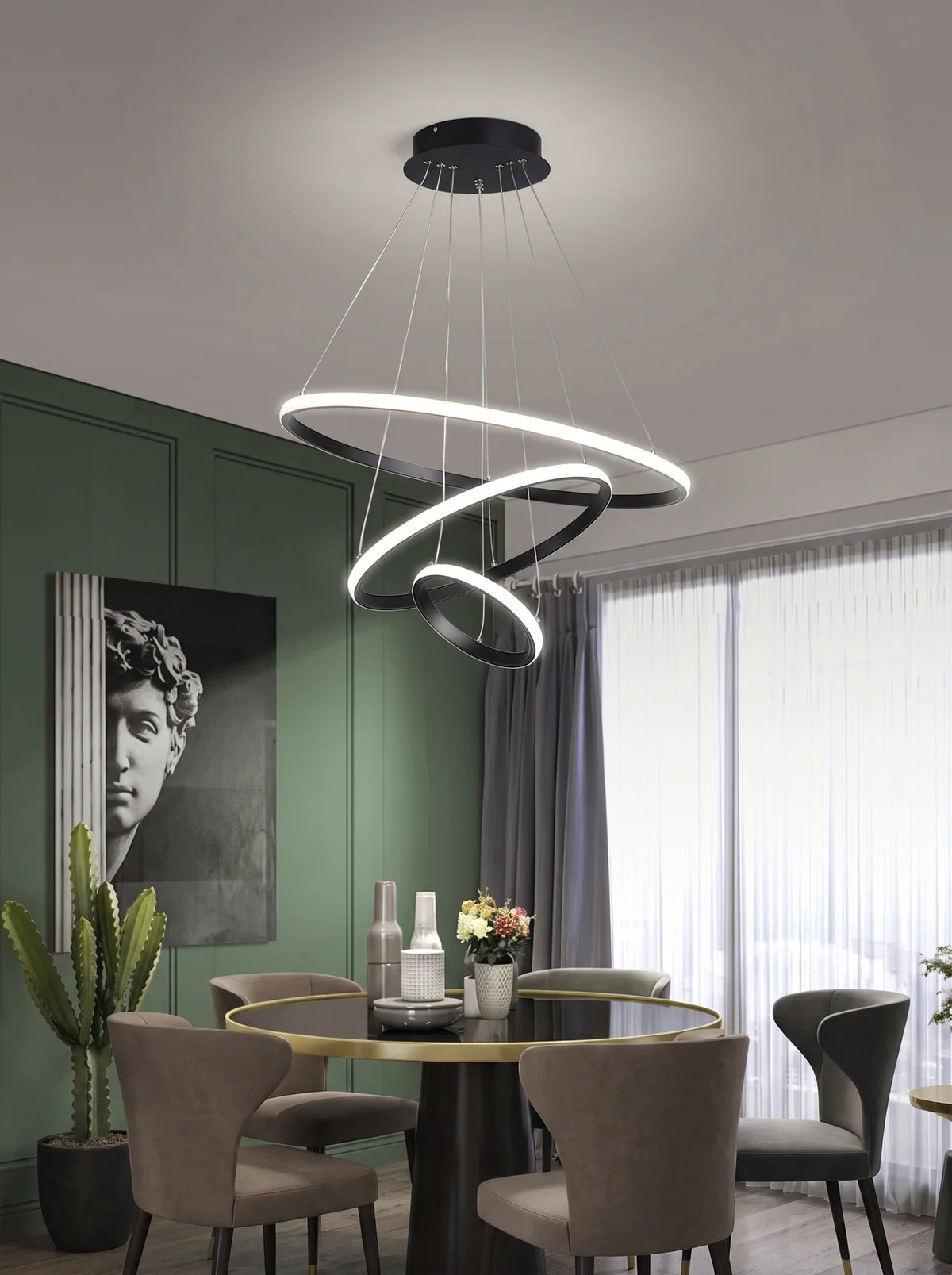 Lustre spiral en LED