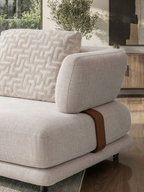 3-Seater Sofa in Cream Fabric